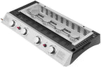 4 Burner Gas BBQ Plancha Grill 10kw Output Power with Detachable Trolley - Gas Bottle Regulator - Cover