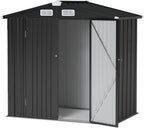Aoxun Outdoor Storage Shed, 3' x 5' Galvanized Metal Shed with Air Vent and Sliding Door, Tool Storage, Bike Shed, Garden Tool Storage Shed, for Patio, Lawn