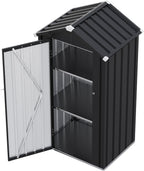 Aoxun Outdoor Storage Shed, 3' x 5' Galvanized Metal Shed with Air Vent and Sliding Door, Tool Storage, Bike Shed, Garden Tool Storage Shed, for Patio, Lawn