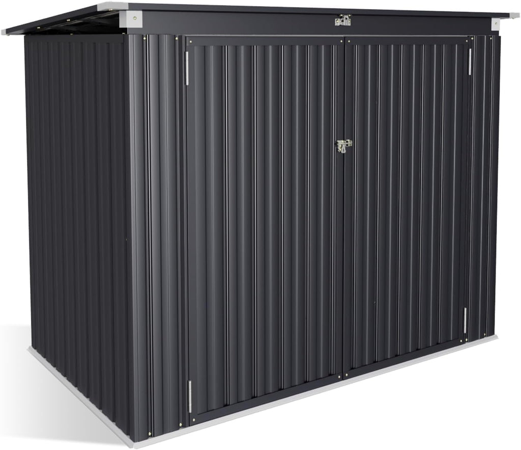 Aoxun Outdoor Storage Shed, 3' x 5' Galvanized Metal Shed with Air Vent and Sliding Door, Tool Storage, Bike Shed, Garden Tool Storage Shed, for Patio, Lawn