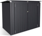 Aoxun Outdoor Storage Shed, 3' x 5' Galvanized Metal Shed with Air Vent and Sliding Door, Tool Storage, Bike Shed, Garden Tool Storage Shed, for Patio, Lawn