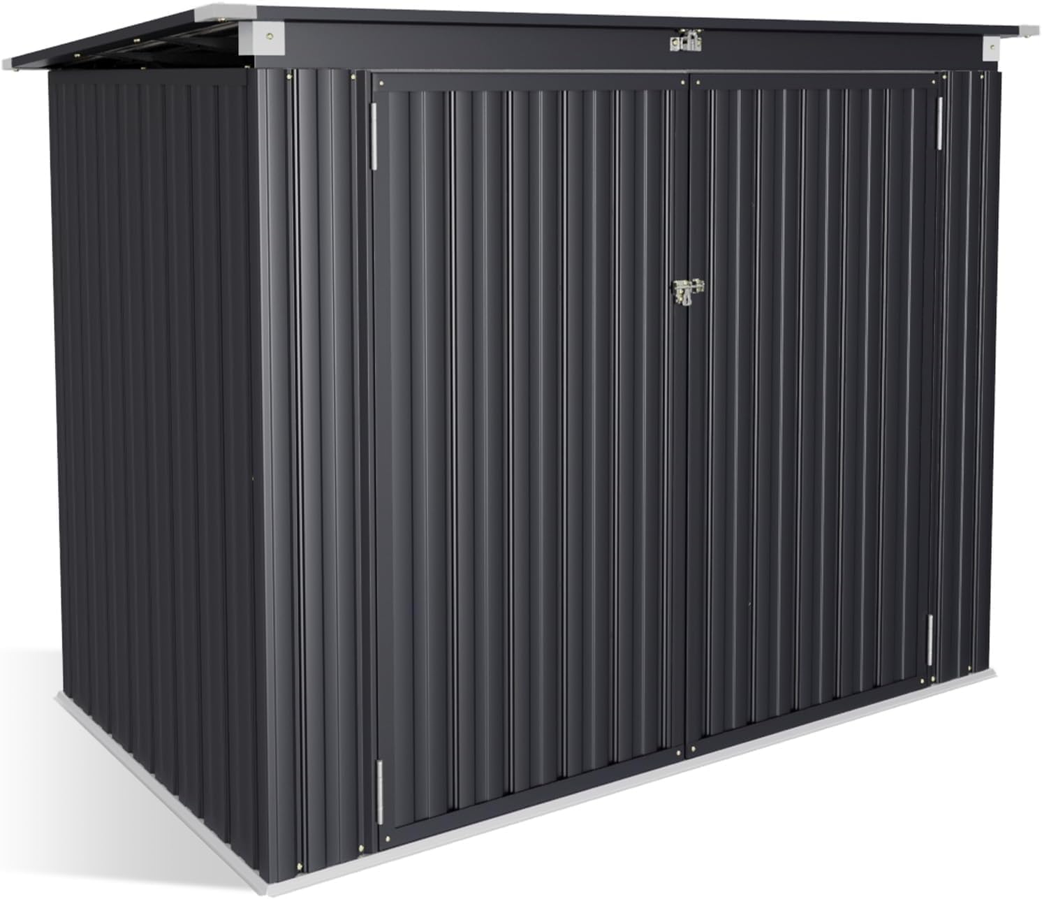 Aoxun Outdoor Storage Shed, 3' x 5' Galvanized Metal Shed with Air Vent and Sliding Door, Tool Storage, Bike Shed, Garden Tool Storage Shed, for Patio, Lawn