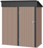 Aoxun Outdoor Storage Shed, 3' x 5' Galvanized Metal Shed with Air Vent and Sliding Door, Tool Storage, Bike Shed, Garden Tool Storage Shed, for Patio, Lawn