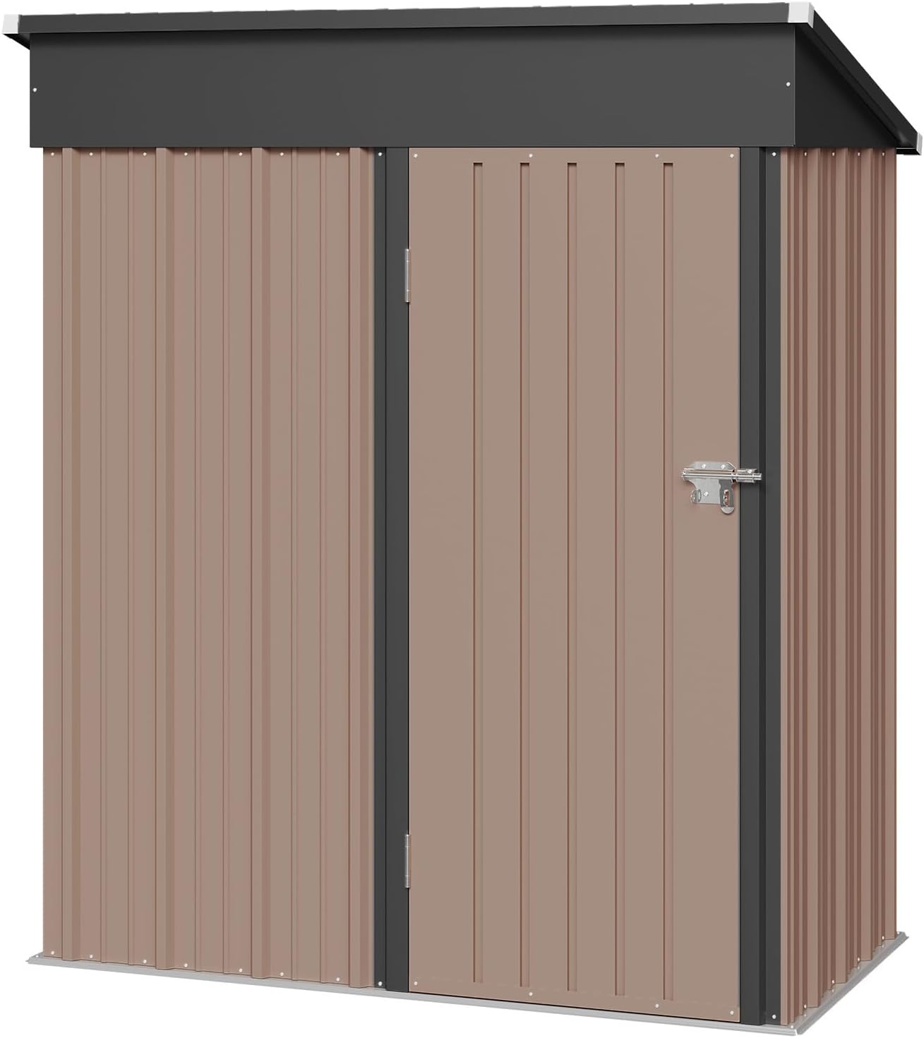 Aoxun Outdoor Storage Shed, 3' x 5' Galvanized Metal Shed with Air Vent and Sliding Door, Tool Storage, Bike Shed, Garden Tool Storage Shed, for Patio, Lawn