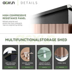 Aoxun Outdoor Storage Shed, 3' x 5' Galvanized Metal Shed with Air Vent and Sliding Door, Tool Storage, Bike Shed, Garden Tool Storage Shed, for Patio, Lawn