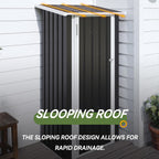 Aoxun Outdoor Storage Shed, 3' x 5' Galvanized Metal Shed with Air Vent and Sliding Door, Tool Storage, Bike Shed, Garden Tool Storage Shed, for Patio, Lawn