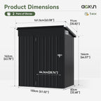 Aoxun Outdoor Storage Shed, 3' x 5' Galvanized Metal Shed with Air Vent and Sliding Door, Tool Storage, Bike Shed, Garden Tool Storage Shed, for Patio, Lawn