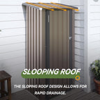 Aoxun Outdoor Storage Shed, 3' x 5' Galvanized Metal Shed with Air Vent and Sliding Door, Tool Storage, Bike Shed, Garden Tool Storage Shed, for Patio, Lawn