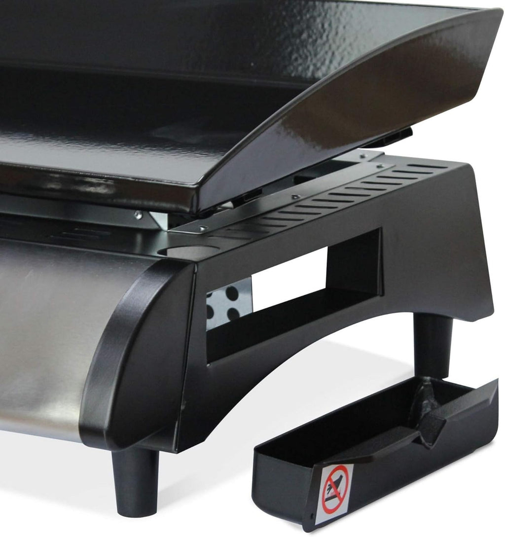 4 Burner Gas BBQ Plancha Grill 10kw Output Power with Detachable Trolley - Gas Bottle Regulator - Cover