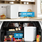 Mini Fridge 22L/30 Cans Portable Cooler & Warmer Mini Fridge for Bedrooms with Adjustable Shelves, AC+12V DC Small Fridges for Office, Car, Travel,Home, Skincare, Drinks & Cosmetics (Black)