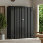 Aoxun Outdoor Storage Shed, 3' x 5' Galvanized Metal Shed with Air Vent and Sliding Door, Tool Storage, Bike Shed, Garden Tool Storage Shed, for Patio, Lawn