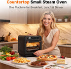 OUNIN Steam Oven 18L, 11-in-1 Air Fryer Oven with Steam Infusion, Dual Cook, Bake, Roast, Dehydrate & Self-Cleaning, 360° Even Heating, Easy to Use, Stainless Steel Inner, Space-saving Design