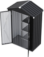 Aoxun Outdoor Storage Shed, 3' x 5' Galvanized Metal Shed with Air Vent and Sliding Door, Tool Storage, Bike Shed, Garden Tool Storage Shed, for Patio, Lawn