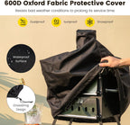 COSTWAY Outdoor Pizza Oven, 1/2-Layer Wood Fired Pizza Maker with Waterproof Cover, Anti-scalding Handles, Pizza Stone & Pizza Peel, Outside Pizza Cooker (54 x 31 x 72 cm, 2-Layer, 1 Grill)