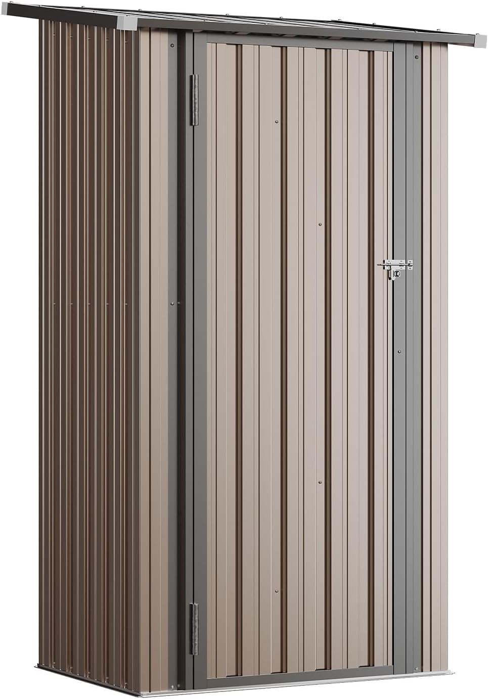 Aoxun Outdoor Storage Shed, 3' x 5' Galvanized Metal Shed with Air Vent and Sliding Door, Tool Storage, Bike Shed, Garden Tool Storage Shed, for Patio, Lawn