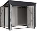 Aoxun Outdoor Storage Shed, 3' x 5' Galvanized Metal Shed with Air Vent and Sliding Door, Tool Storage, Bike Shed, Garden Tool Storage Shed, for Patio, Lawn