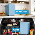 Mini Fridge 22L/30 Cans Portable Cooler & Warmer Mini Fridge for Bedrooms with Adjustable Shelves, AC+12V DC Small Fridges for Office, Car, Travel,Home, Skincare, Drinks & Cosmetics (Black)