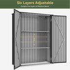 Aoxun Outdoor Storage Shed, 3' x 5' Galvanized Metal Shed with Air Vent and Sliding Door, Tool Storage, Bike Shed, Garden Tool Storage Shed, for Patio, Lawn