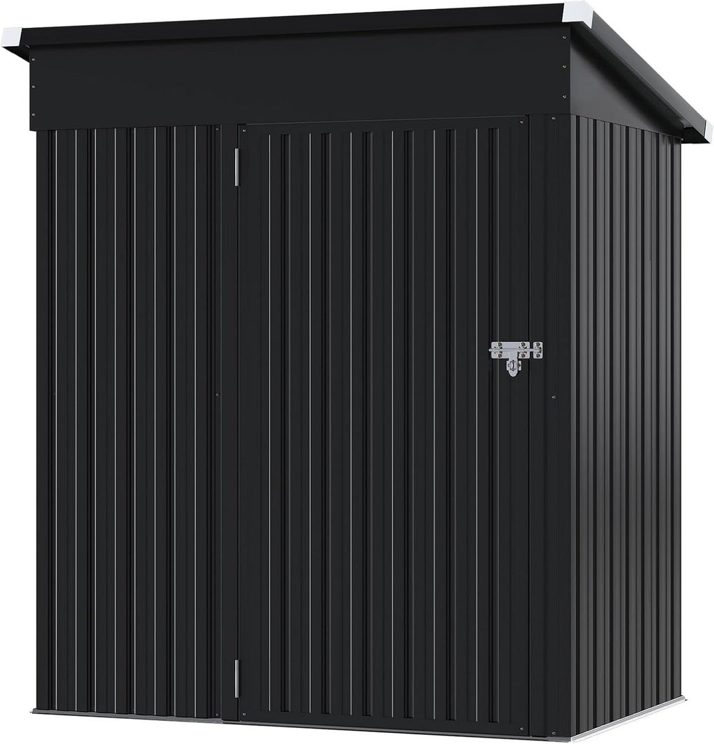Aoxun Outdoor Storage Shed, 3' x 5' Galvanized Metal Shed with Air Vent and Sliding Door, Tool Storage, Bike Shed, Garden Tool Storage Shed, for Patio, Lawn