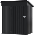 Aoxun Outdoor Storage Shed, 3' x 5' Galvanized Metal Shed with Air Vent and Sliding Door, Tool Storage, Bike Shed, Garden Tool Storage Shed, for Patio, Lawn