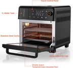OUNIN Steam Oven 18L, 11-in-1 Air Fryer Oven with Steam Infusion, Dual Cook, Bake, Roast, Dehydrate & Self-Cleaning, 360° Even Heating, Easy to Use, Stainless Steel Inner, Space-saving Design