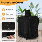 COSTWAY Outdoor Pizza Oven, 1/2-Layer Wood Fired Pizza Maker with Waterproof Cover, Anti-scalding Handles, Pizza Stone & Pizza Peel, Outside Pizza Cooker (54 x 31 x 72 cm, 2-Layer, 1 Grill)
