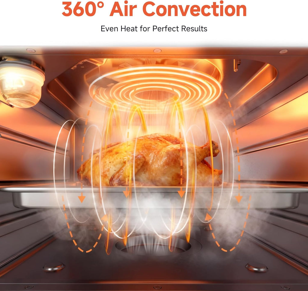 OUNIN Steam Oven 18L, 11-in-1 Air Fryer Oven with Steam Infusion, Dual Cook, Bake, Roast, Dehydrate & Self-Cleaning, 360° Even Heating, Easy to Use, Stainless Steel Inner, Space-saving Design