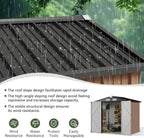 Aoxun Outdoor Storage Shed, 3' x 5' Galvanized Metal Shed with Air Vent and Sliding Door, Tool Storage, Bike Shed, Garden Tool Storage Shed, for Patio, Lawn