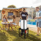 FEASTO 30 Qt Aluminum Turkey Fryer with Basket & 10QT Fish Fryer Kit, 50,000 BTU Outdoor Propane Burner, CSA Certified, Auto Ignition, 10PSI Regulator & Hose
