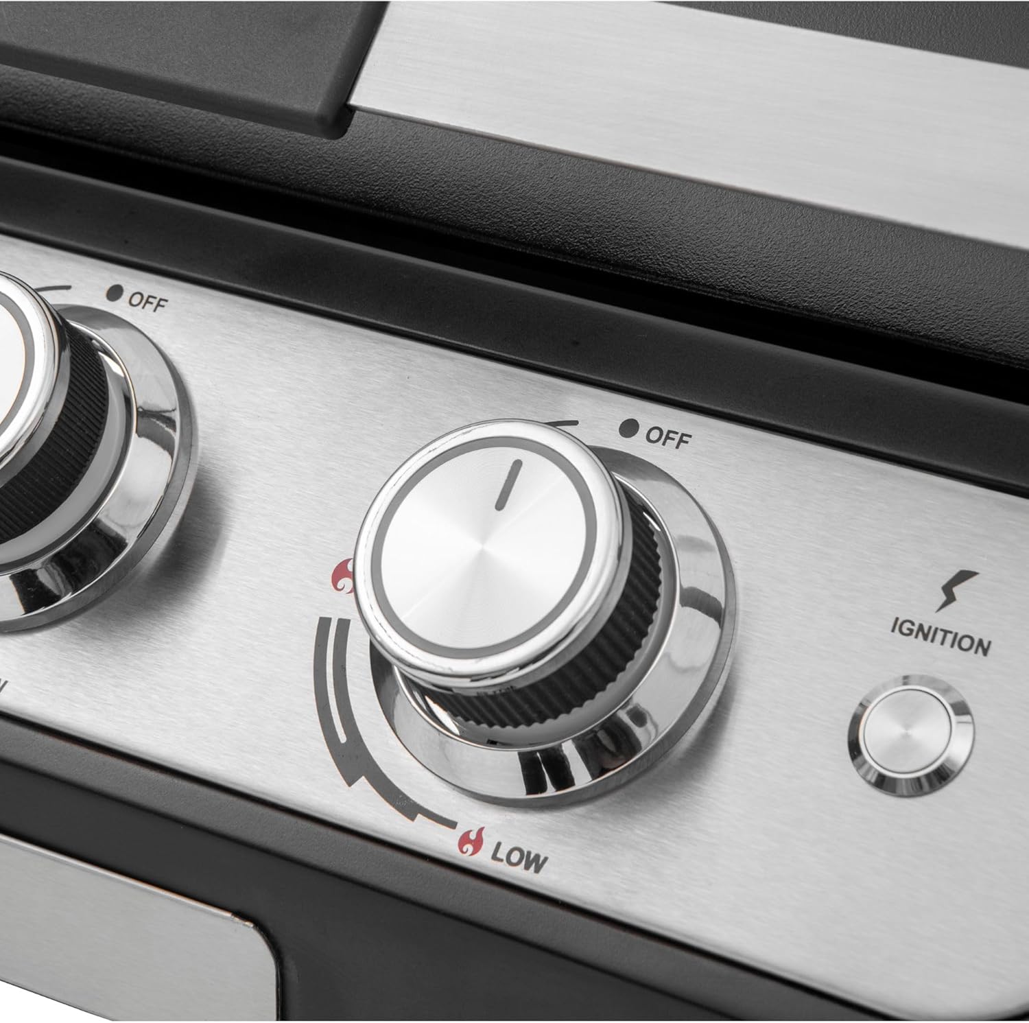 4 Burner Gas BBQ Plancha Grill 10kw Output Power with Detachable Trolley - Gas Bottle Regulator - Cover