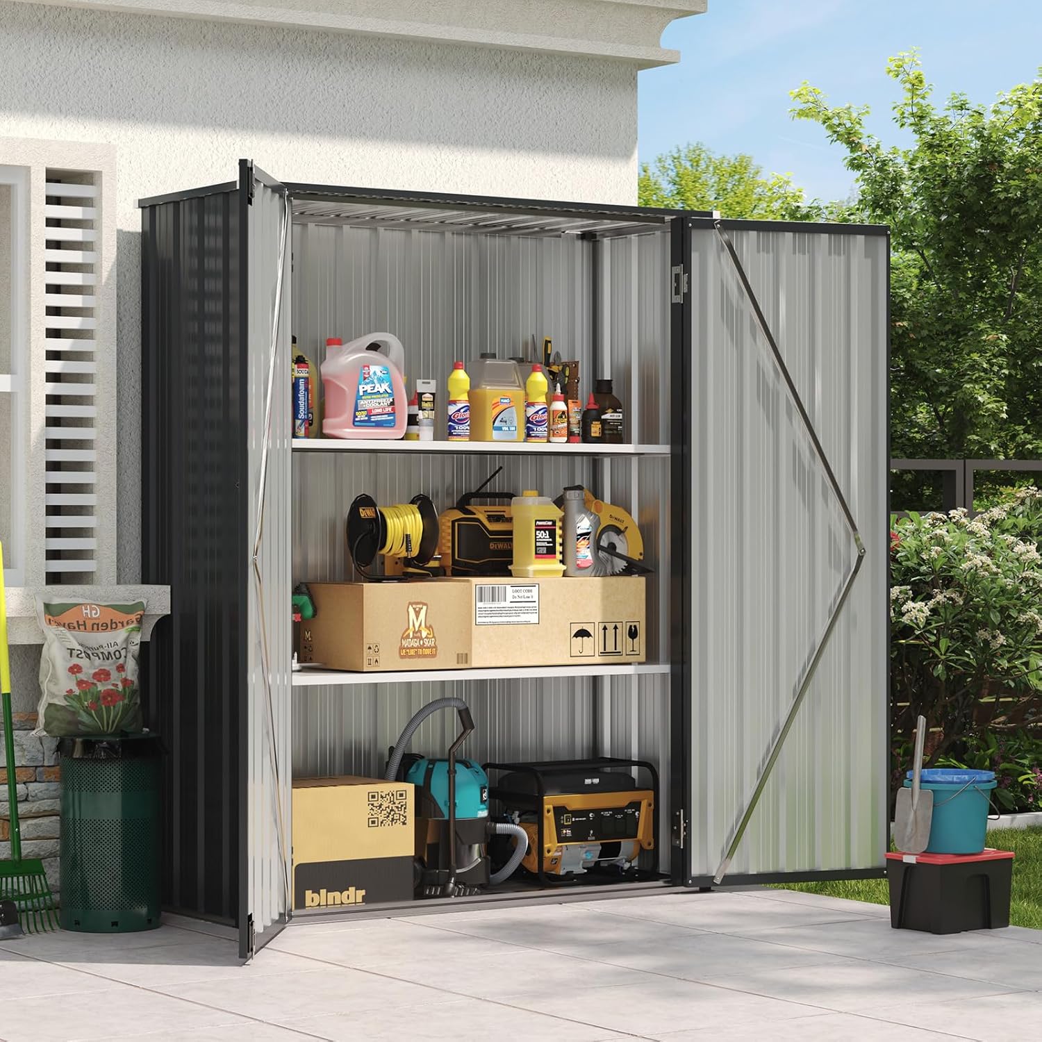 5×1.5 ft/2 ShelvesBlack