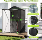 Aoxun Outdoor Storage Shed, 3' x 5' Galvanized Metal Shed with Air Vent and Sliding Door, Tool Storage, Bike Shed, Garden Tool Storage Shed, for Patio, Lawn