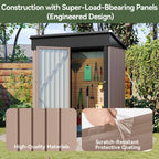 Aoxun Outdoor Storage Shed, 3' x 5' Galvanized Metal Shed with Air Vent and Sliding Door, Tool Storage, Bike Shed, Garden Tool Storage Shed, for Patio, Lawn