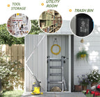 Aoxun Outdoor Storage Shed, 3' x 5' Galvanized Metal Shed with Air Vent and Sliding Door, Tool Storage, Bike Shed, Garden Tool Storage Shed, for Patio, Lawn