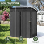 Aoxun Outdoor Storage Shed, 3' x 5' Galvanized Metal Shed with Air Vent and Sliding Door, Tool Storage, Bike Shed, Garden Tool Storage Shed, for Patio, Lawn