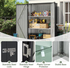 Aoxun Outdoor Storage Shed, 3' x 5' Galvanized Metal Shed with Air Vent and Sliding Door, Tool Storage, Bike Shed, Garden Tool Storage Shed, for Patio, Lawn