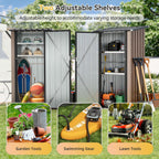 Aoxun Outdoor Storage Shed, 3' x 5' Galvanized Metal Shed with Air Vent and Sliding Door, Tool Storage, Bike Shed, Garden Tool Storage Shed, for Patio, Lawn