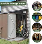 Aoxun Outdoor Storage Shed, 3' x 5' Galvanized Metal Shed with Air Vent and Sliding Door, Tool Storage, Bike Shed, Garden Tool Storage Shed, for Patio, Lawn