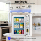 Mini Fridge 22L/30 Cans Portable Cooler & Warmer Mini Fridge for Bedrooms with Adjustable Shelves, AC+12V DC Small Fridges for Office, Car, Travel,Home, Skincare, Drinks & Cosmetics (Black)