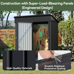Aoxun Outdoor Storage Shed, 3' x 5' Galvanized Metal Shed with Air Vent and Sliding Door, Tool Storage, Bike Shed, Garden Tool Storage Shed, for Patio, Lawn