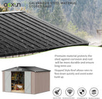 Aoxun Outdoor Storage Shed, 3' x 5' Galvanized Metal Shed with Air Vent and Sliding Door, Tool Storage, Bike Shed, Garden Tool Storage Shed, for Patio, Lawn