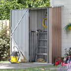 Aoxun Outdoor Storage Shed, 3' x 5' Galvanized Metal Shed with Air Vent and Sliding Door, Tool Storage, Bike Shed, Garden Tool Storage Shed, for Patio, Lawn