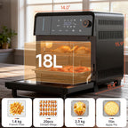 OUNIN Steam Oven 18L, 11-in-1 Air Fryer Oven with Steam Infusion, Dual Cook, Bake, Roast, Dehydrate & Self-Cleaning, 360° Even Heating, Easy to Use, Stainless Steel Inner, Space-saving Design