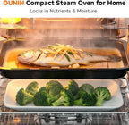 OUNIN Steam Oven 18L, 11-in-1 Air Fryer Oven with Steam Infusion, Dual Cook, Bake, Roast, Dehydrate & Self-Cleaning, 360° Even Heating, Easy to Use, Stainless Steel Inner, Space-saving Design