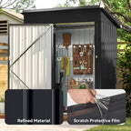 Aoxun Outdoor Storage Shed, 3' x 5' Galvanized Metal Shed with Air Vent and Sliding Door, Tool Storage, Bike Shed, Garden Tool Storage Shed, for Patio, Lawn