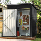Aoxun Outdoor Storage Shed, 3' x 5' Galvanized Metal Shed with Air Vent and Sliding Door, Tool Storage, Bike Shed, Garden Tool Storage Shed, for Patio, Lawn