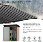 Aoxun Outdoor Storage Shed, 3' x 5' Galvanized Metal Shed with Air Vent and Sliding Door, Tool Storage, Bike Shed, Garden Tool Storage Shed, for Patio, Lawn