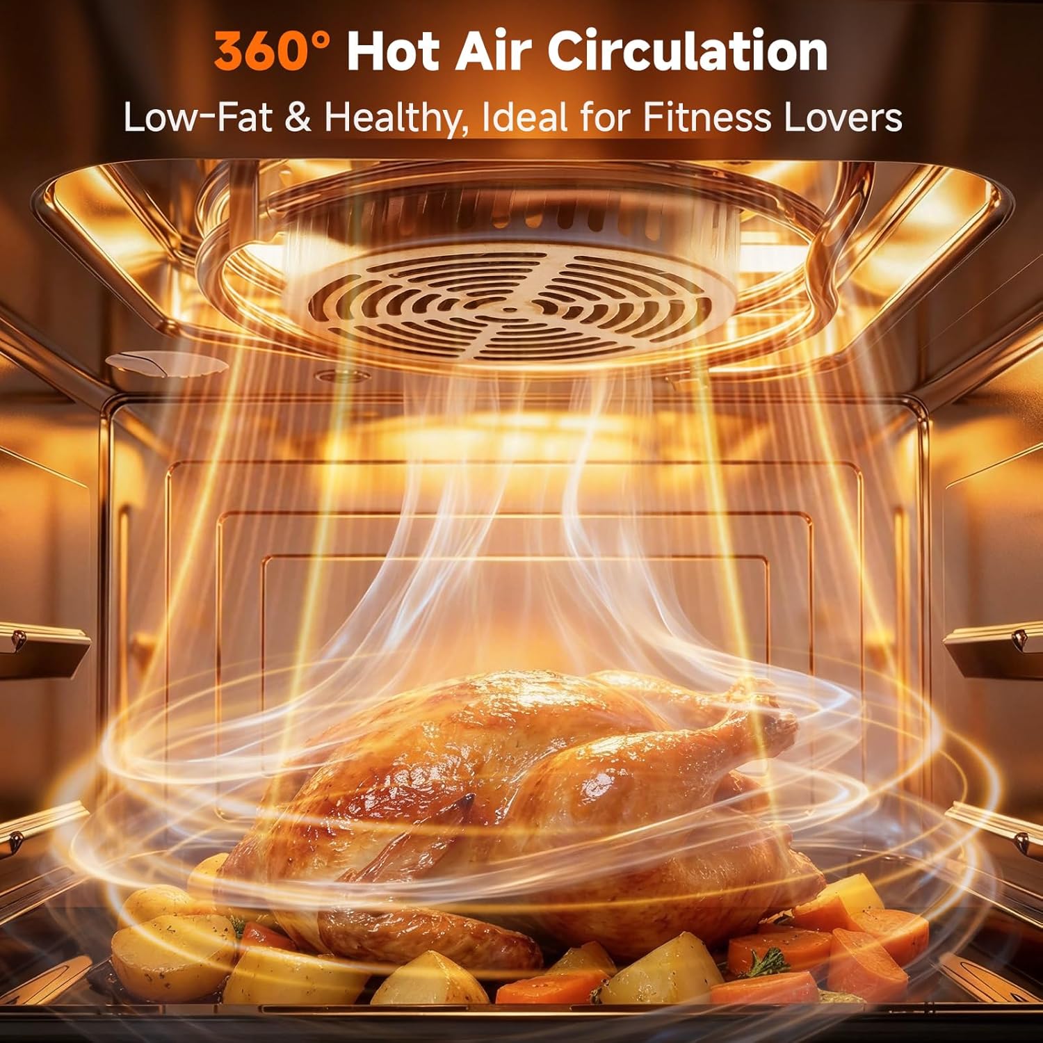 OUNIN Steam Oven 18L, 11-in-1 Air Fryer Oven with Steam Infusion, Dual Cook, Bake, Roast, Dehydrate & Self-Cleaning, 360° Even Heating, Easy to Use, Stainless Steel Inner, Space-saving Design
