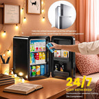 Mini Fridge 22L/30 Cans Portable Cooler & Warmer Mini Fridge for Bedrooms with Adjustable Shelves, AC+12V DC Small Fridges for Office, Car, Travel,Home, Skincare, Drinks & Cosmetics (Black)