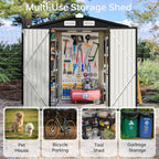 Aoxun Outdoor Storage Shed, 3' x 5' Galvanized Metal Shed with Air Vent and Sliding Door, Tool Storage, Bike Shed, Garden Tool Storage Shed, for Patio, Lawn